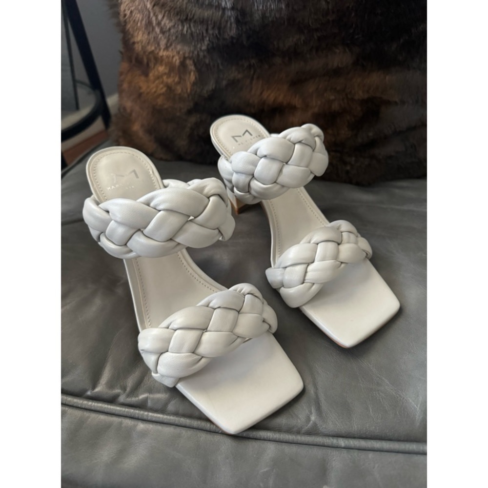 NEW NO BOX MARC FISHER Hammy Heeled Sandals in Grey